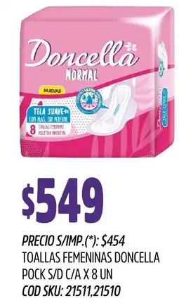 Supermercados Yaguar Doncella toallas femeninas pock s/d c/a oferta