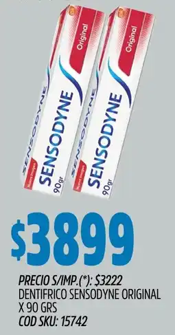 Supermercados Yaguar Sensodyne dentifrico original oferta