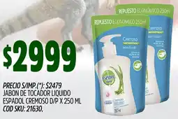 Supermercados Yaguar Espadol jabon de tocador liquido cremoso d/p oferta