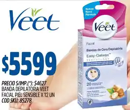 Supermercados Yaguar Veet banda depilatoria facial piel sensible oferta