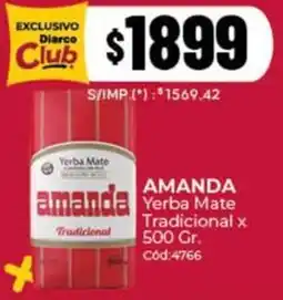 Diarco Amanda yerba mate tradicional oferta
