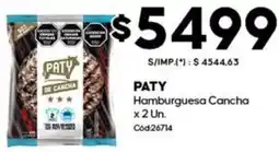 Diarco Paty hamburguesa cancha oferta