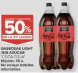 Carrefour Coca cola gaseosas light sin azúcar máximo oferta