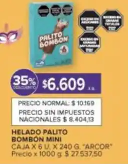 Carrefour Arcor helado palito bombon mini caja oferta