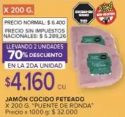 Carrefour Puente de ronda jamón cocido feteado oferta
