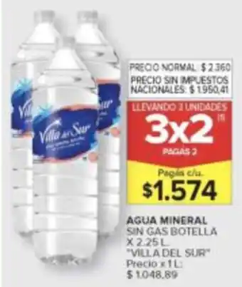 Villa del sur agua mineral sin gas botella