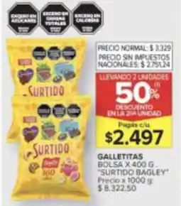 Carrefour Surtido bagley galletitas bolsa oferta
