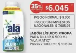 Carrefour Ala matic jabón líquido p/ropa para diluir oferta