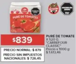 Carrefour Carrefour classic pure de tomate oferta