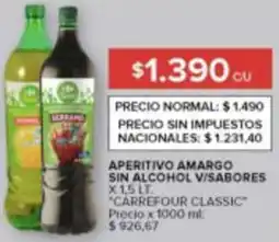Carrefour Carrefour classic aperitivo amargo sin alcohol v/sabores oferta
