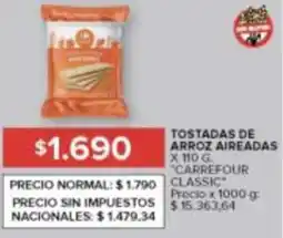 Carrefour Carrefour classic tostadas de arroz aireadas oferta