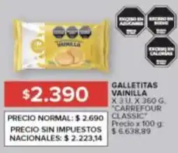 Carrefour Carrefour classic galletitas vainilla oferta