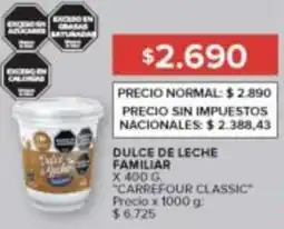 Carrefour Carrefour classic dulce de leche familiar oferta