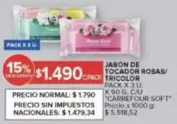 Carrefour Carrefour soft jabon de kocador rosas/ tricolor pack oferta