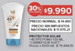 Carrefour Carrefour soft protector solar +45 fps pomo oferta