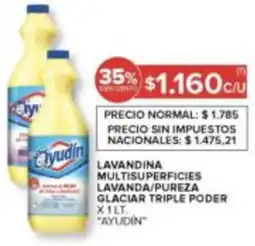 Carrefour Ayudín lavandina multisuperficies lavanda/pureza glaciar triple poder oferta