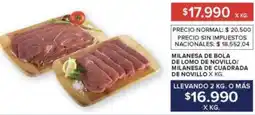 Carrefour Milanesa de bola de lomo de novillo/ milanesa de cuadrada de novillo oferta