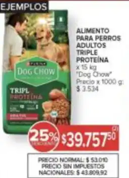 Carrefour Dog chow alimento para perros adultos triple proteina oferta