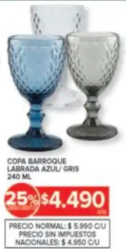 Carrefour Copa barroque labrada azul/gris oferta