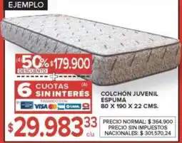 Carrefour Colchón juvenil espuma oferta