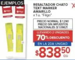 Carrefour Filgo resaltador chato text marker amarillo oferta