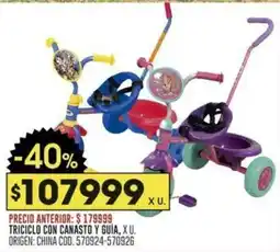 Coto Triciclo con canasto y guia oferta
