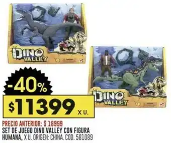 Dino valley set de juego con figura humana