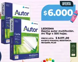 Supermayorista Vital Ledesma resma autor multifución. A4 oferta