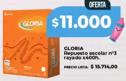 Supermayorista Vital Gloria repuesto escolar nº3 rayado oferta