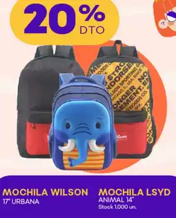 Supermercados Tadicor Urbana mochila wilson mochila lsyd 17" oferta