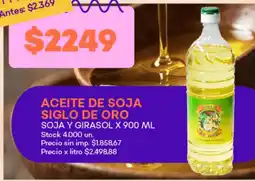 Supermercados Tadicor Aceite de soja siglo de oro soja y girasol oferta