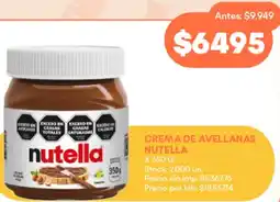 Supermercados Tadicor Nutella crema de avellanas oferta