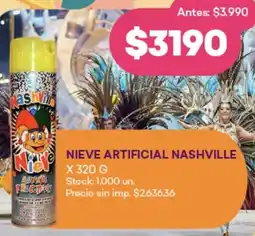 Supermercados Tadicor Nashville frite nieve artificial oferta