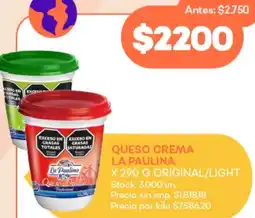 Supermercados Tadicor La paulina original/light oferta