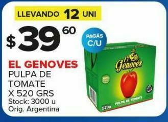 Carrefour Pulpa de tomate el genoves 520g oferta