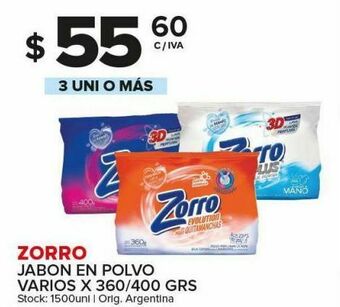 Carrefour Detergente en polvo zorro 400g oferta