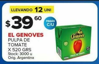 Carrefour Maxi Pulpa de tomate el genoves 520g oferta
