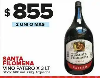 Carrefour Maxi Vino patero 3lt santa filomena oferta