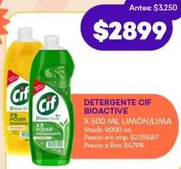 Supermercados Tadicor Cif detergente bioactive limón/lima oferta