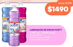Supermercados Tadicor Poett limpiador de pisos oferta