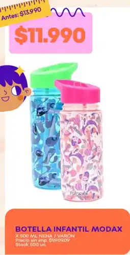 Supermercados Tadicor Botella infantil modax nena / varón oferta