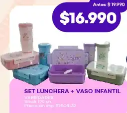 Supermercados Tadicor Set lunchera + vaso infantil variedades oferta
