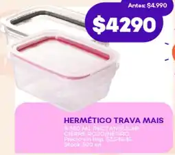 Supermercados Tadicor Hermético trava mais rectangular cierre rojo/negro oferta