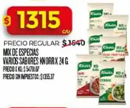 Supermercados DIA Knorr mix de especias varios sabores oferta