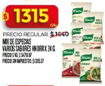 Knorr mix de especias varios sabores