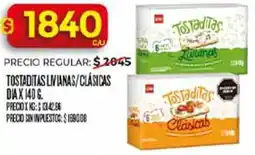Supermercados DIA Dia tostaditas livianas/clásicas oferta