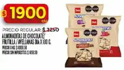 Supermercados DIA Dia almohaditas de chocolate frutilla/avellanas oferta