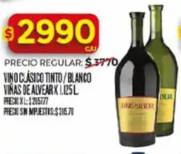 Supermercados DIA Viñas de alvear vino clásico tinto/blanco oferta