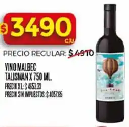 Supermercados DIA Talisman vino nalbec oferta