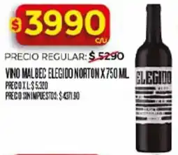 Supermercados DIA Elegido vino malbec elegido norton oferta
